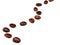 Serpentine line pattern from roasted coffee beans