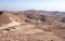 Serpentine road descending from city Arad to the Dead Sea, Judaean Desert, Israel.
