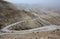 Serpentine road in Judean desert near St. George Orthodox Monastery ,Israel, Middle East