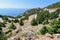 Serpentine road in mountains of Crete island, Greece