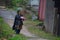 SERPUKHOV/RUSSIAN FEDERATION - MAY 03 2015: a homeless walking