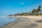 SERREKUNDA, THE GAMBIA - NOVEMBER 22, 2019: Beach near the Senegambia hotel strip in the Gambia, West Africa