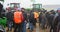 Serrouville, France, 26 January 2024 Demonstration of farmers, blocking of routes, demands, greed.