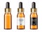 Serum cosmetics bottles Vector realistic. Product placement mock up. Detailed bottles isolated. 3d illustrations