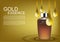 Serum with gold drops vector cosmetic ads