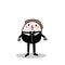 Servant hand drawn vector illustration in cartoon comic style man in costume black tie