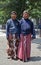 Servants of Yogyakarta Royal Palace Kraton posing in traditional attire