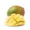 Served mango composition isolated