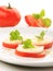 Served tomato with mozzarella and basil