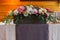 Served wedding table with flowers decorations