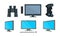 Server administration icons, computer security vector Illustration on a white background