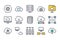 Server and Cloud computing related color line icon set.