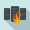 Server firewall icon, flat style
