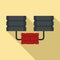 Server firewall icon, flat style