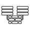 Server firewall icon, outline style