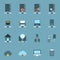 Server Hosting Icons Flat