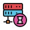 Server hourglass color line icon