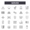 Server line icons, signs, vector set, linear concept, outline illustration