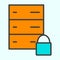 Server Lock Network Line Icon. Vector Simple Minimal 96x96 Pictogram