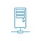 Server node linear icon concept. Server node line vector sign, symbol, illustration.