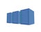 Server rack with three blue servers. Server farm, data center. Concept vector illustration. Isolated on white background