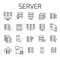 Server related vector icon set.