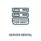 Server Rental icon. Thin outline style design from web hosting icons collection. Creative Server Rental icon for web design, apps