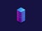 Server room, cloud data storage, data center database, technology blocks, digital science isometric