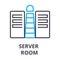 Server room thin line icon, sign, symbol, illustation, linear concept, vector