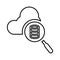 Server, search database outline icon. Line art vector