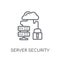 Server security linear icon. Modern outline Server security logo