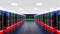 Server. Servers room data center. Backup, hosting, mainframe, farm and computer rack with storage information. 3d render