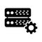 Server setting glyph flat vector icon