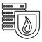 Server shield firewall icon, outline style