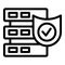 Server shield icon outline vector. Criminal narrow