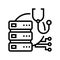 server technology repair line icon vector illustration