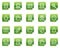 Server web icons, green sticker series