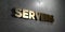 Servers - Gold sign mounted on glossy marble wall - 3D rendered royalty free stock illustration