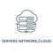 Servers network,cloud vector line icon, linear concept, outline sign, symbol