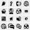 Servers, network vector icons set on gray