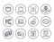 Servers, networks solutions, hosting line icons