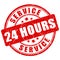 Service 24 hours vector stamp