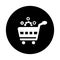 Service, basket, cart, setting icon. Black vector sketch