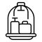 Service cart trolley icon outline vector. Hotel suitcase