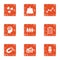 Service certificate icons set, grunge style