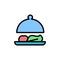 Service dish icon. Simple color with outline vector elements of vegetarian food icons for ui and ux, website or mobile application