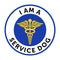 Service dog badge, sticker