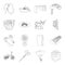 Service, education, transportation and other web icon in outline style.medicine, Sports, health icons in set collection.