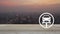 Service fix car with wrench tool flat icon on wooden table over blur of cityscape on warm light sundown, Business repair car servi