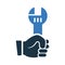 Service, hand, support, work tools icon. Editable vector isolated on a white background